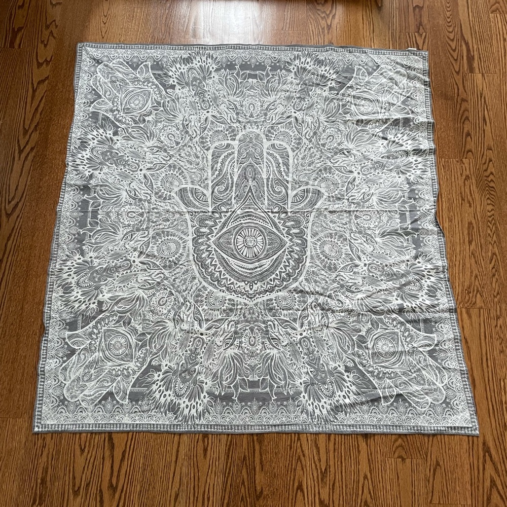 Gray Hamsa tapestry